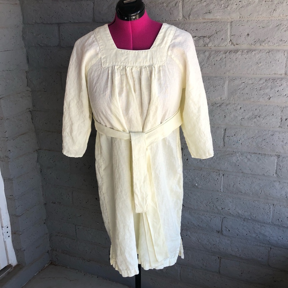 Suunday The Yoke Dress 100%Linen Cream XS/S